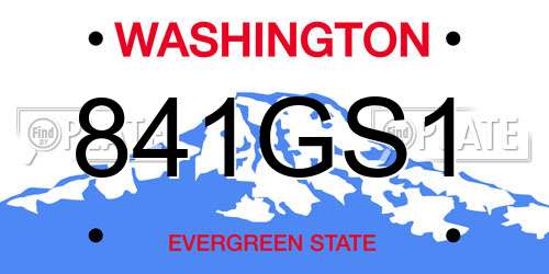 841GS1 Washington License Plate