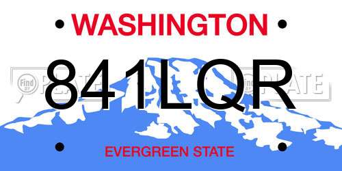 841LQR Washington License Plate