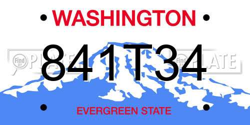 841T34 Washington License Plate
