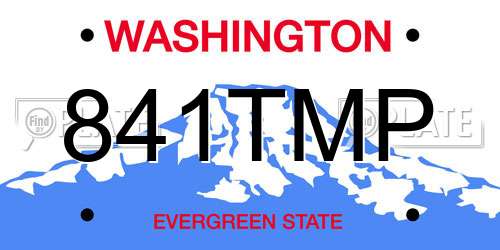 841TMP Washington License Plate