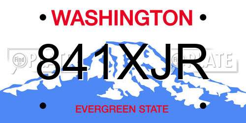 841XJR Washington License Plate