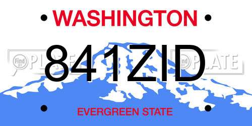 841ZID Washington License Plate