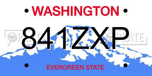 841ZXP Washington License Plate