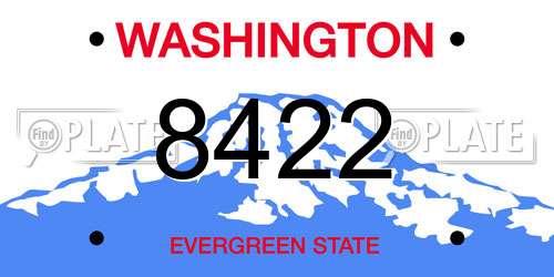 8422 Washington License Plate