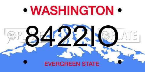 8422IO Washington License Plate