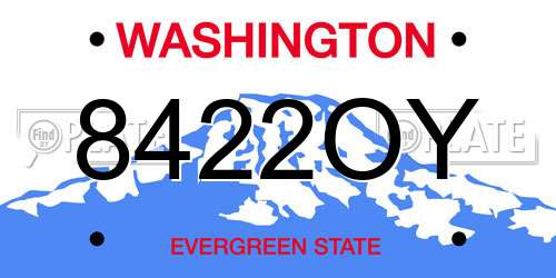 8422OY Washington License Plate