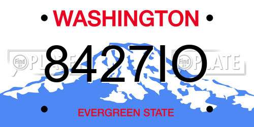 8427IO Washington License Plate