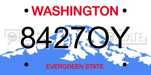 8427OY Washington License Plate
