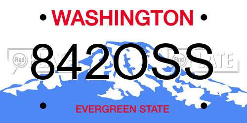 842OSS Washington License Plate