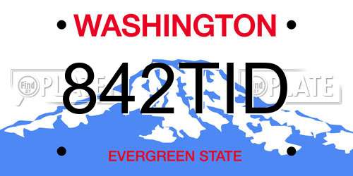 842TID Washington License Plate