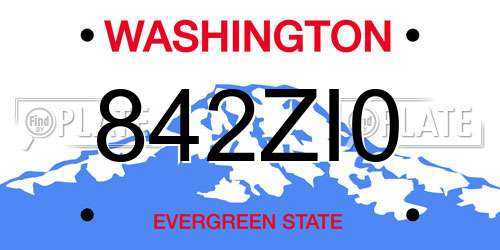 842ZI0 Washington License Plate