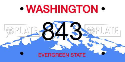 843 Washington License Plate