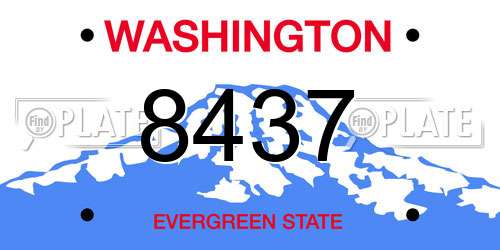 8437 Washington License Plate