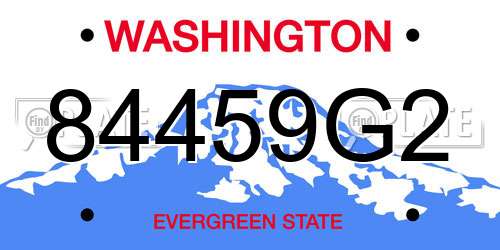 84459G2 Washington License Plate