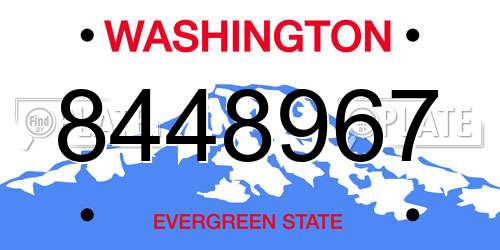 8448967 Washington License Plate