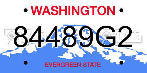 84489G2 Washington License Plate