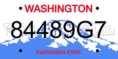 84489G7 Washington License Plate