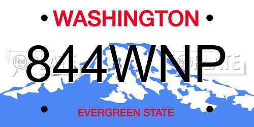 844WNP Washington License Plate