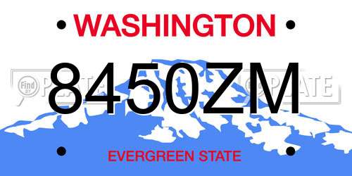 8450ZM Washington License Plate