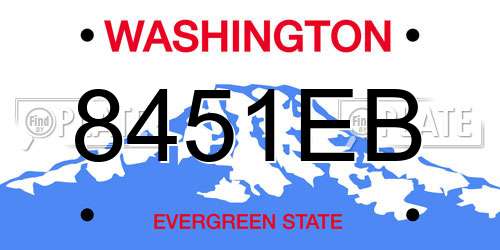 8451EB Washington License Plate