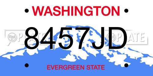 8457JD Washington License Plate