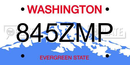 845ZMP Washington License Plate