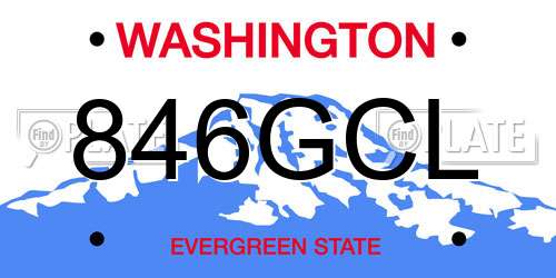 846GCL Washington License Plate
