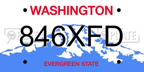 846XFD Washington License Plate