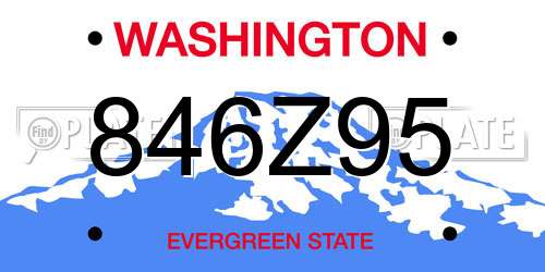 846Z95 Washington License Plate