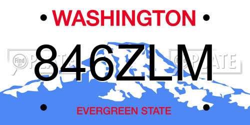 846ZLM Washington License Plate