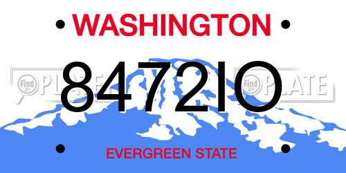 8472IO Washington License Plate