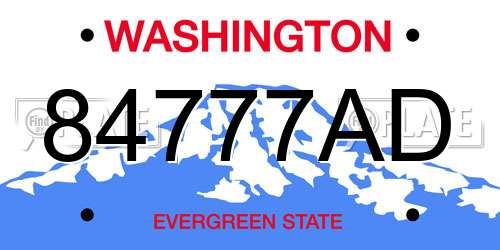 84777AD Washington License Plate