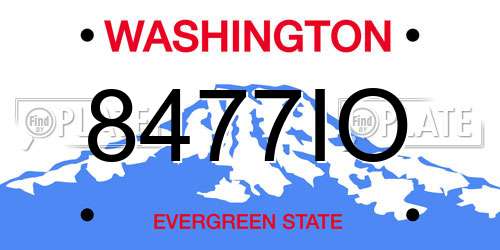 8477IO Washington License Plate