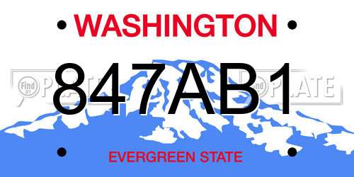 847AB1 Washington License Plate