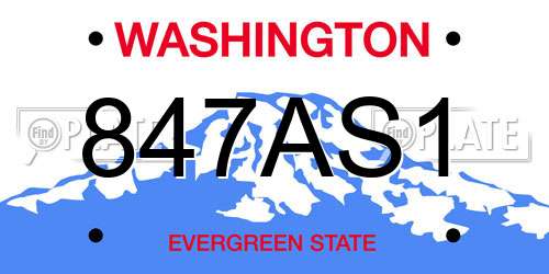 847AS1 Washington License Plate