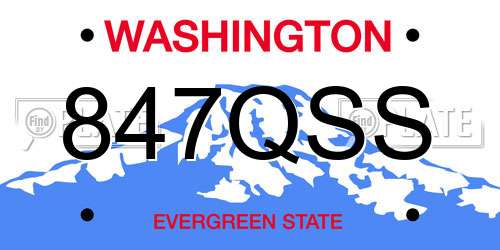 847QSS Washington License Plate
