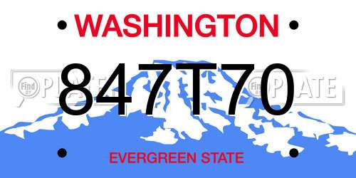 847T70 Washington License Plate