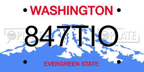 847TIO Washington License Plate