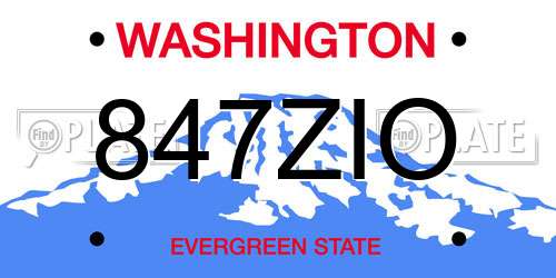 847ZIO Washington License Plate