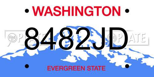8482JD Washington License Plate