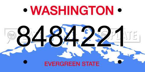 8484221 Washington License Plate
