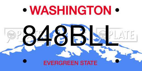 848BLL Washington License Plate