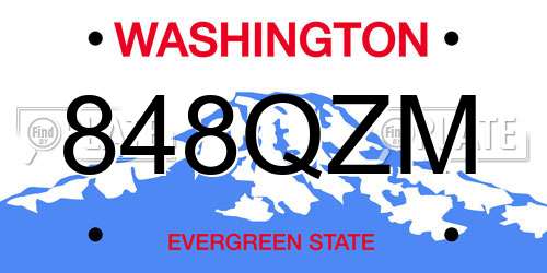 848QZM Washington License Plate