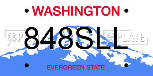 848SLL Washington License Plate