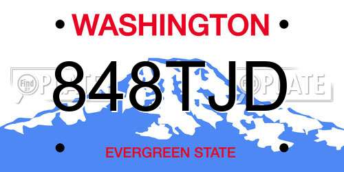 848TJD Washington License Plate