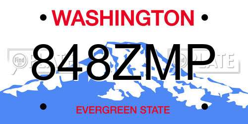 848ZMP Washington License Plate