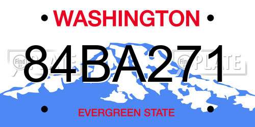 84BA271 Washington License Plate