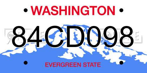 84CD098 Washington License Plate
