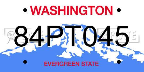 84PT045 Washington License Plate