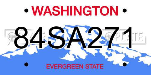84SA271 Washington License Plate
